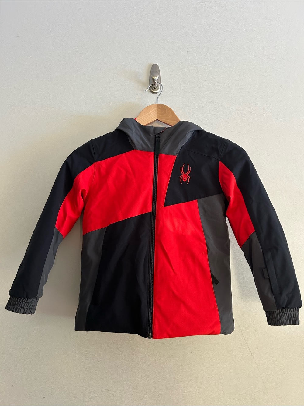 Spyder Red and Black Youth Jacket with Spider Logo